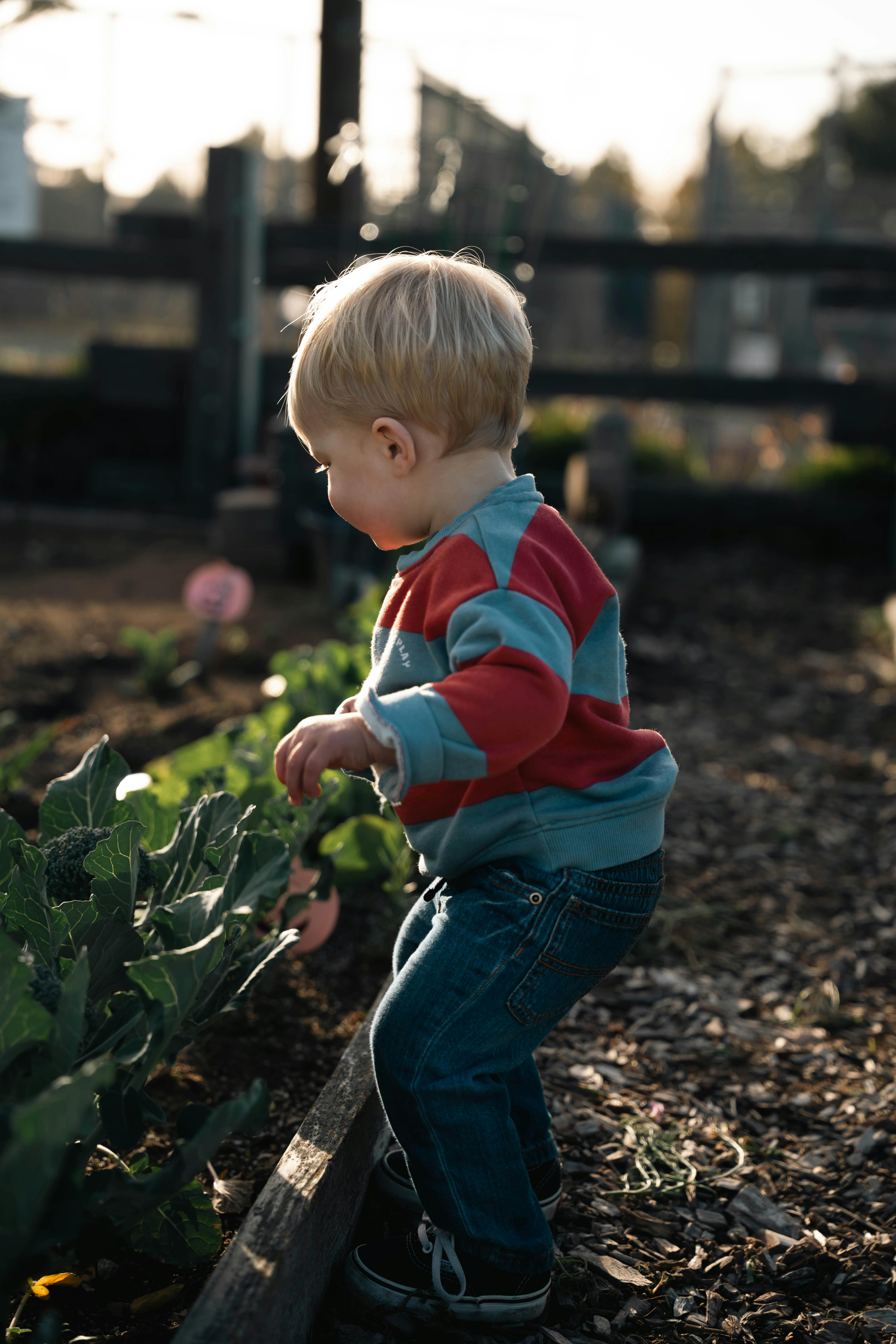 Kind im Garten als Symbol für natürliche Kreisläufe und bewussten Alltag